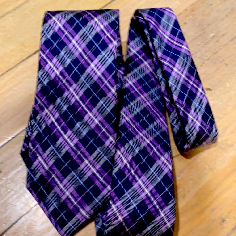 Ben Sherman purple plaid tie